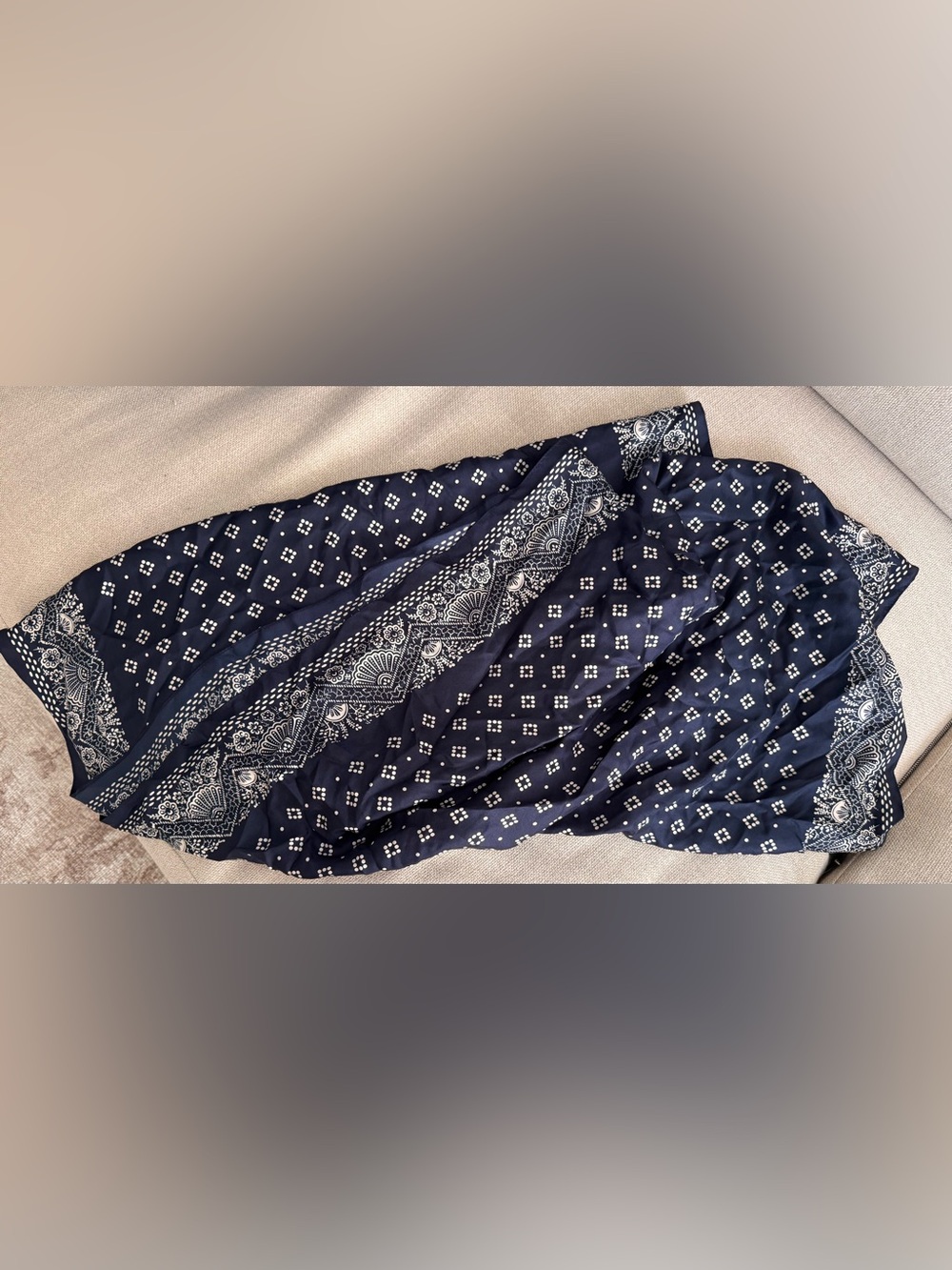J crew Navy blue Bandana Print Infinity Scarf - Picture 4 of 5